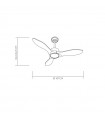 Ventilador de Techo SEGRE Negro DC 24W 2424Lm 3 Aspas Roble CCT