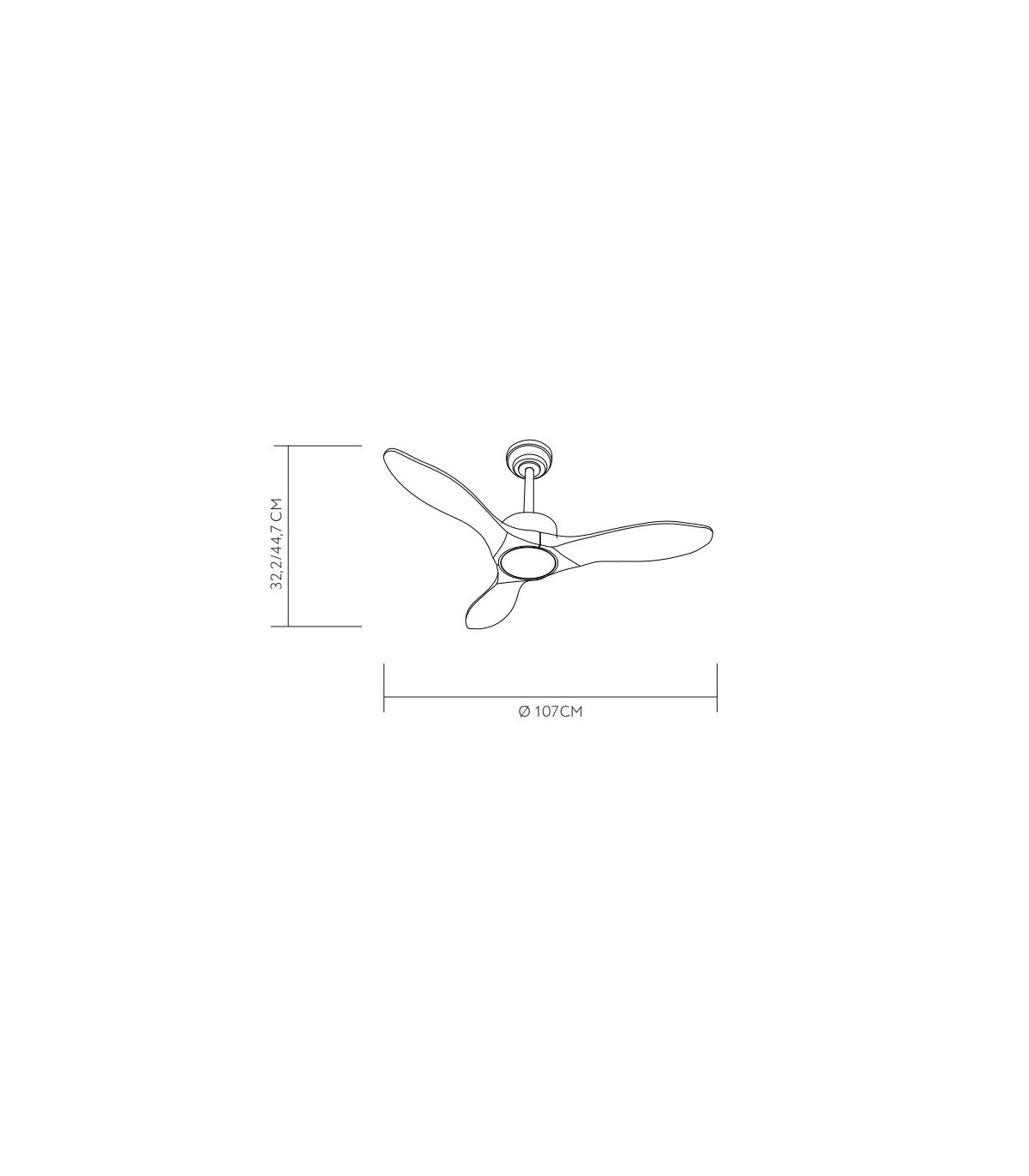 Ventilador de Techo SEGRE Negro DC 24W 2424Lm 3 Aspas Roble CCT