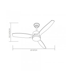 Ventilador de Techo TORINO Cuero DC 24W 2424Lm 3 Aspas Roble CCT