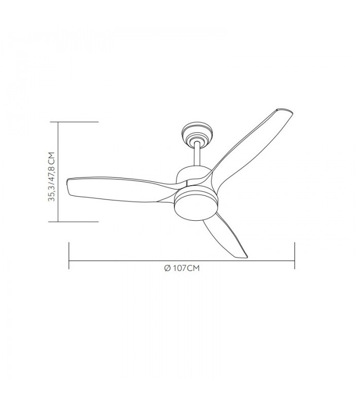 Ventilador de Techo TORINO Cuero DC 24W 2424Lm 3 Aspas Roble CCT