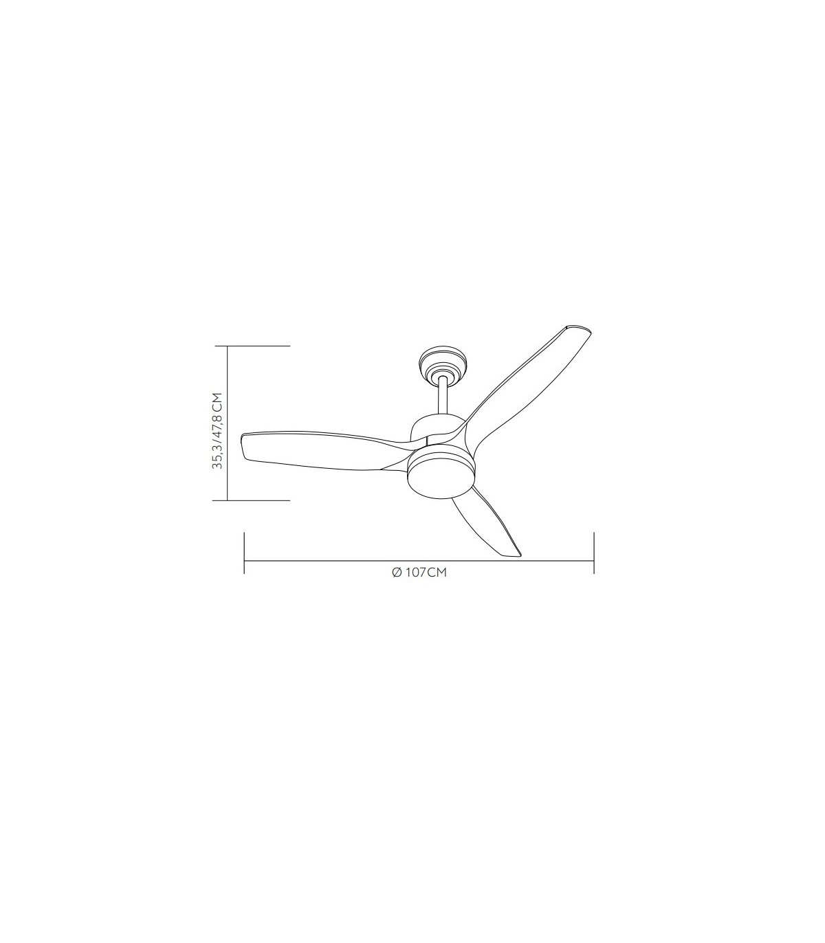 Ventilador de Techo TORINO Cuero DC 24W 2424Lm 3 Aspas Roble CCT