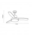 Ventilador de Techo KAVALA  Negro DC 48W 4078Lm 3 Aspas Roble CCT