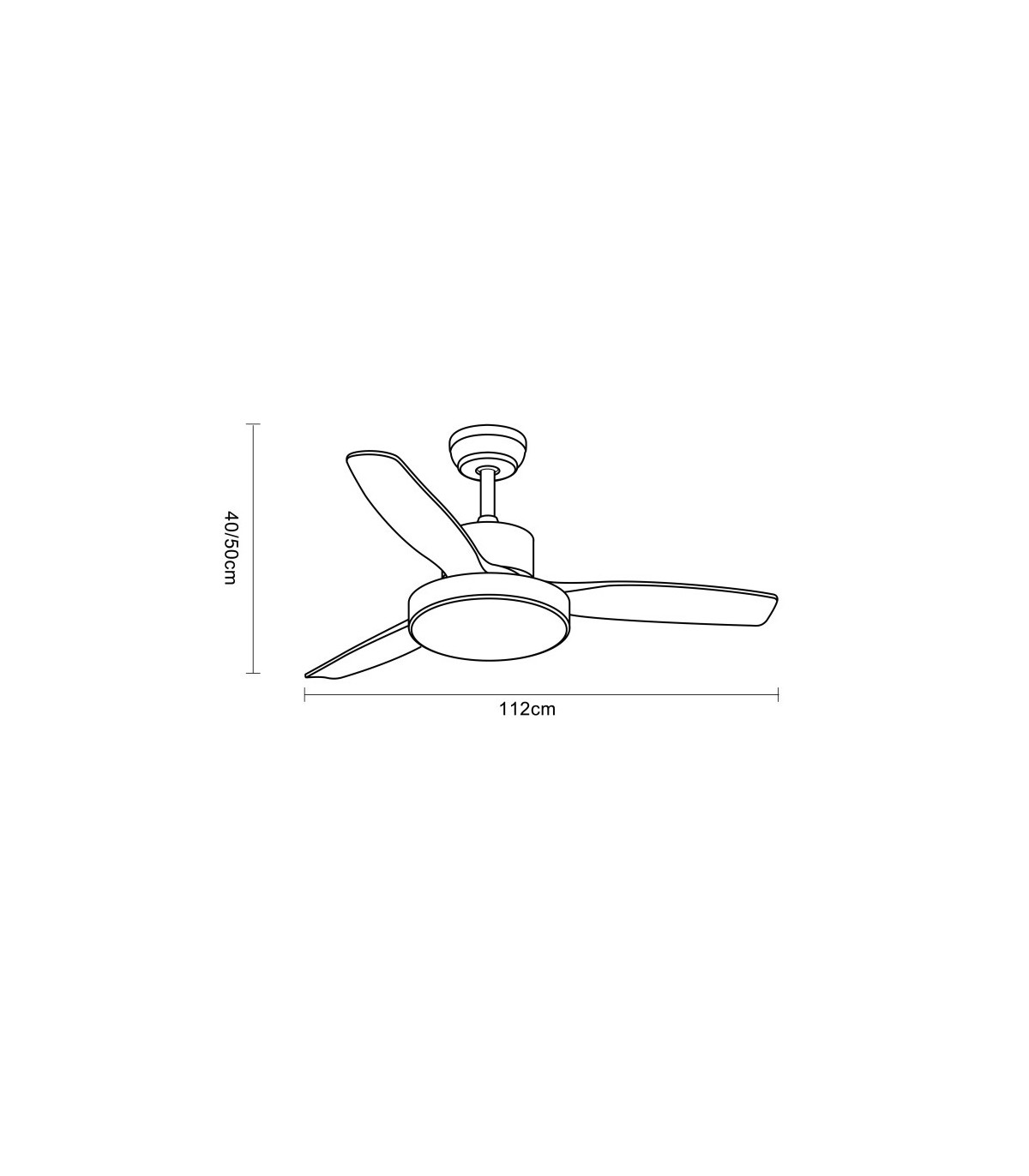 Ventilador de Techo KAVALA  Negro DC 48W 4078Lm 3 Aspas Roble CCT