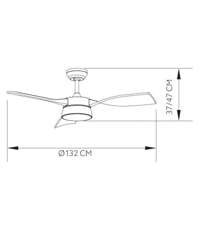 Ventilador de Techo ESTIO Blanco DC 24W 2650Lm 3 Aspas Haya CCT