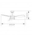 Ventilador de Techo ESTIO Cuero DC 24W 2650Lm 3 Aspas Roble CCT