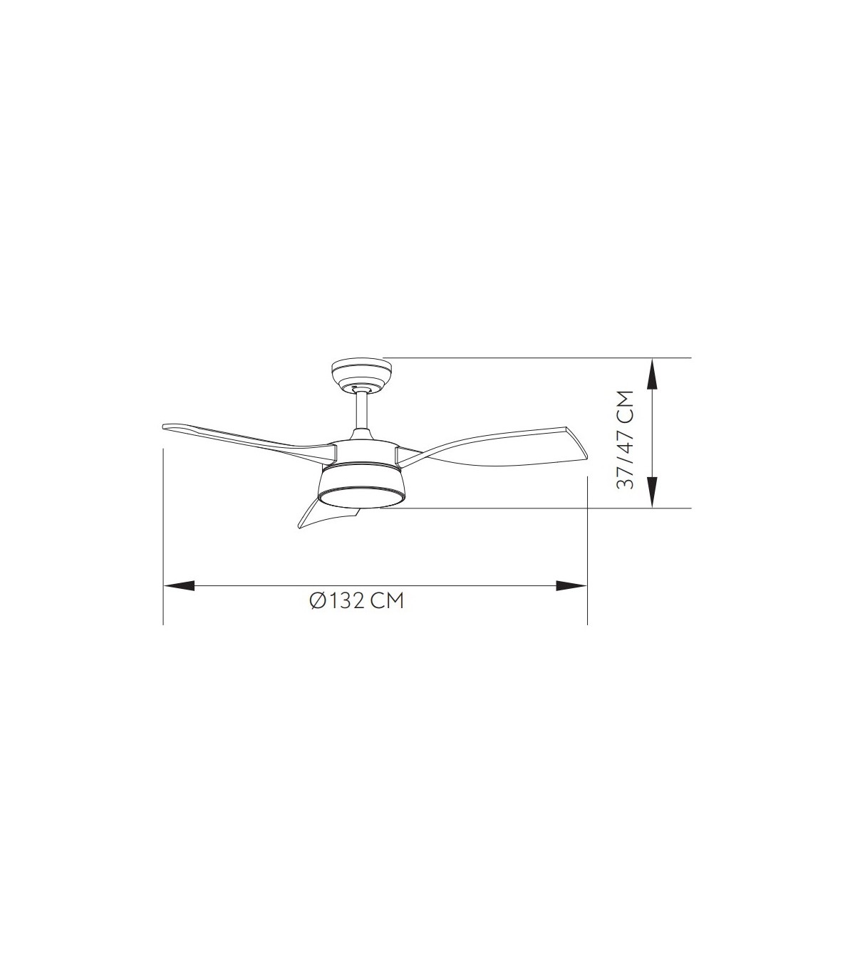 Ventilador de Techo ESTIO Cuero DC 24W 2650Lm 3 Aspas Roble CCT