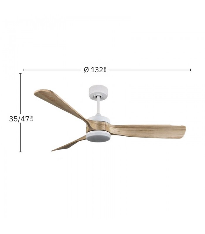 Ventilador de Techo ORIENTE DC Blanco 26W 2950Lm 3 Aspas Haya CCT