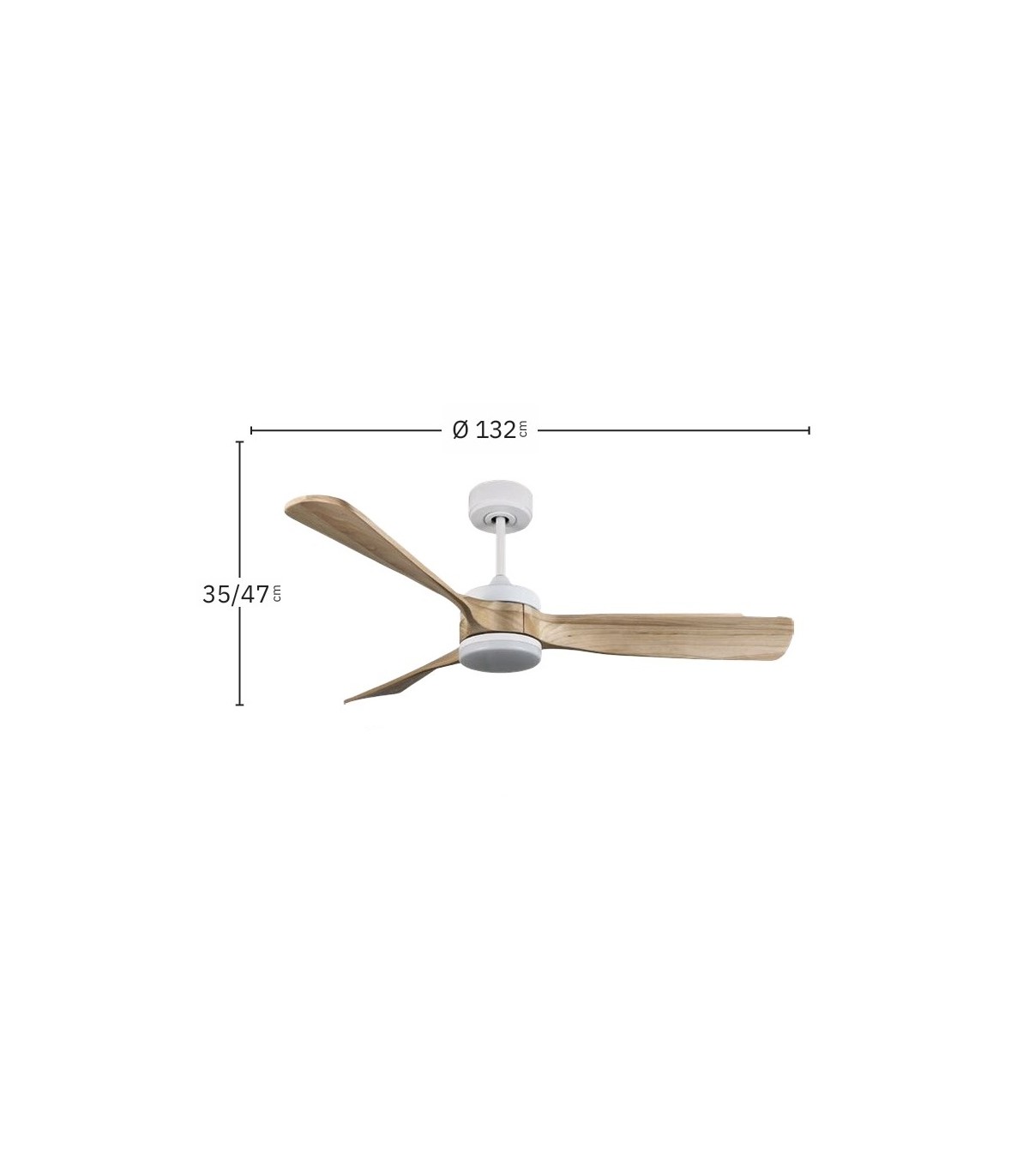 Ventilador de Techo ORIENTE DC Blanco 26W 2950Lm 3 Aspas Haya CCT
