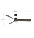 Ventilador de Techo ORIENTE DC Negro 26W 2950Lm 3 Aspas Roble CCT