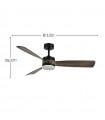 Ventilador de Techo ORIENTE DC Negro 26W 2950Lm 3 Aspas Roble CCT