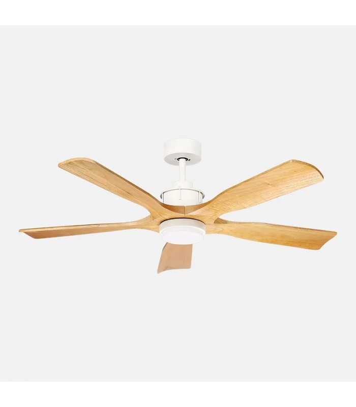 Ventilador de Techo LETUR Blanco DC 18W 2250Lm 5 Aspas Haya CCT