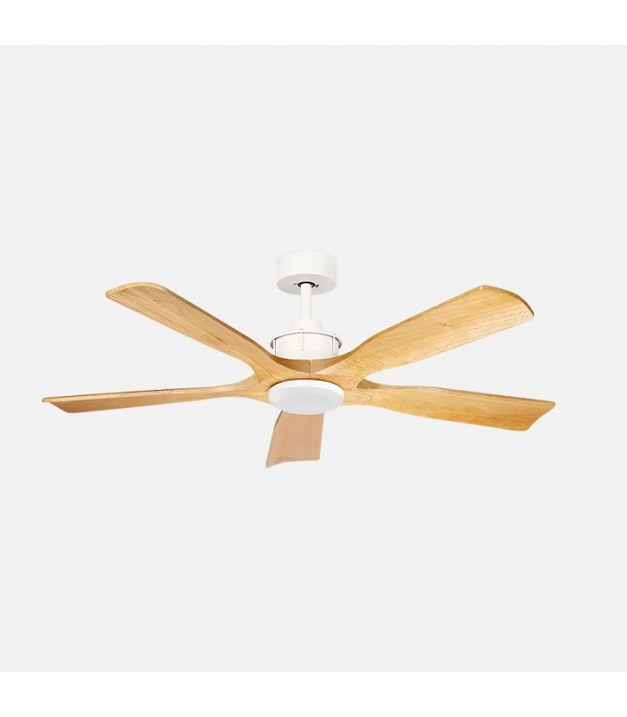 Ventilador de Techo LETUR Blanco DC 18W 2250Lm 5 Aspas Haya CCT