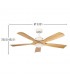 Ventilador de Techo LETUR Blanco DC 18W 2250Lm 5 Aspas Haya CCT