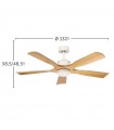 Ventilador de Techo LETUR Blanco DC 18W 2250Lm 5 Aspas Haya CCT