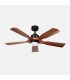 Ventilador de Techo LETUR Negro DC 18W 2250Lm 5 Aspas Roble CCT