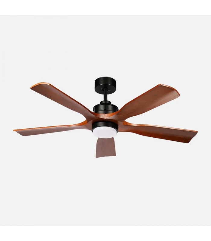 Ventilador de Techo LETUR Negro DC 18W 2250Lm 5 Aspas Roble CCT