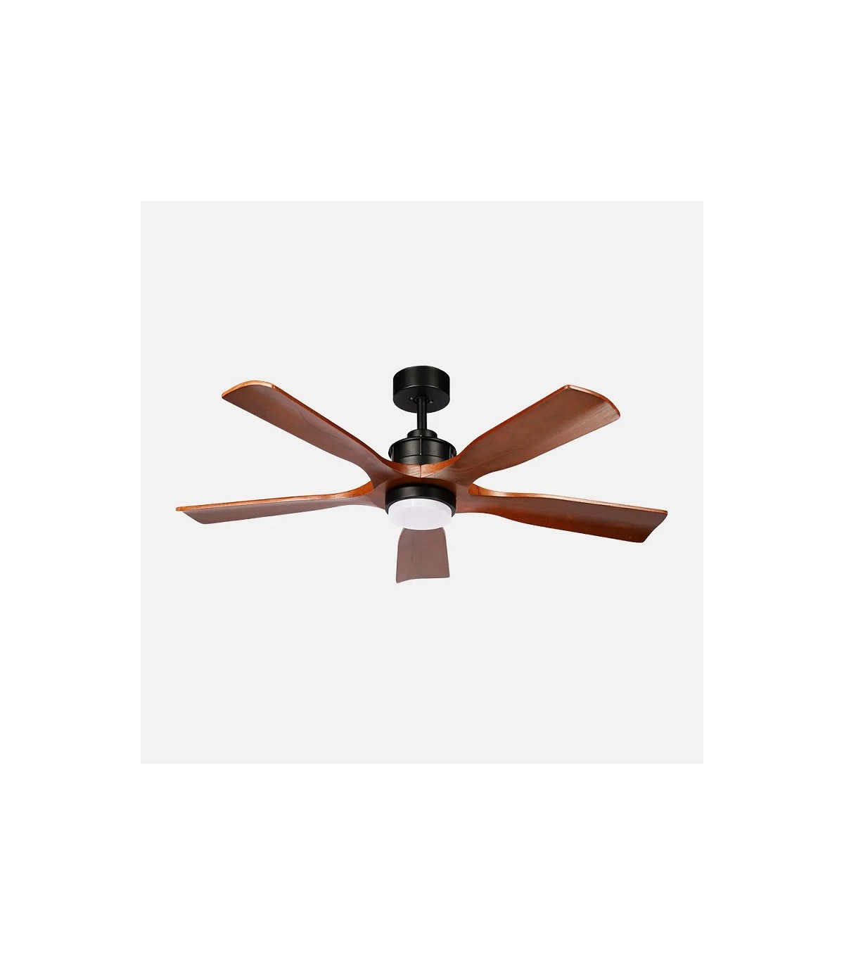 Ventilador de Techo LETUR Negro DC 18W 2250Lm 5 Aspas Roble CCT