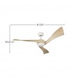 Ventilador de Techo JANUBI Blanco DC 22W 2350Lm 3 Aspas Haya CCT