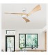Ventilador de Techo JANUBI Blanco DC 22W 2350Lm 3 Aspas Haya CCT