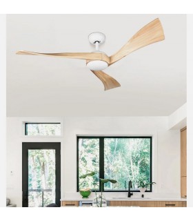 Ventilador de Techo JANUBI Blanco DC 22W 2350Lm 3 Aspas Haya CCT