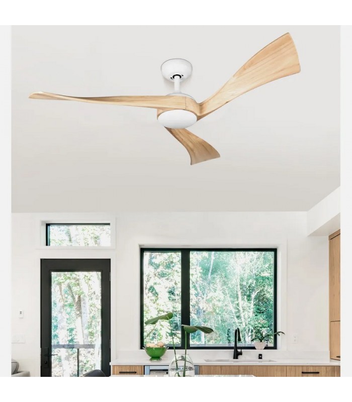 Ventilador de Techo JANUBI Blanco DC 22W 2350Lm 3 Aspas Haya CCT