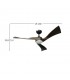 Ventilador de Techo JANUBI Negro DC 22W 2350Lm 3 Aspas Roble CCT