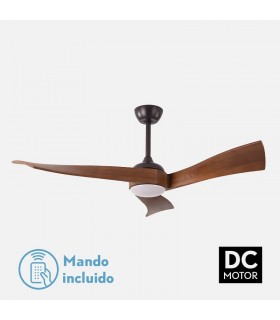 Ventilador de Techo JANUBI Marrón DC 18W 2350Lm 3 Aspas Cerezo CCT