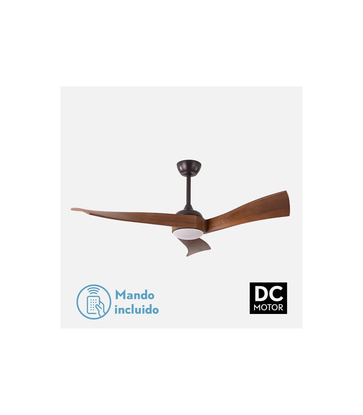 Ventilador de Techo JANUBI Marrón DC 18W 2350Lm 3 Aspas Cerezo CCT