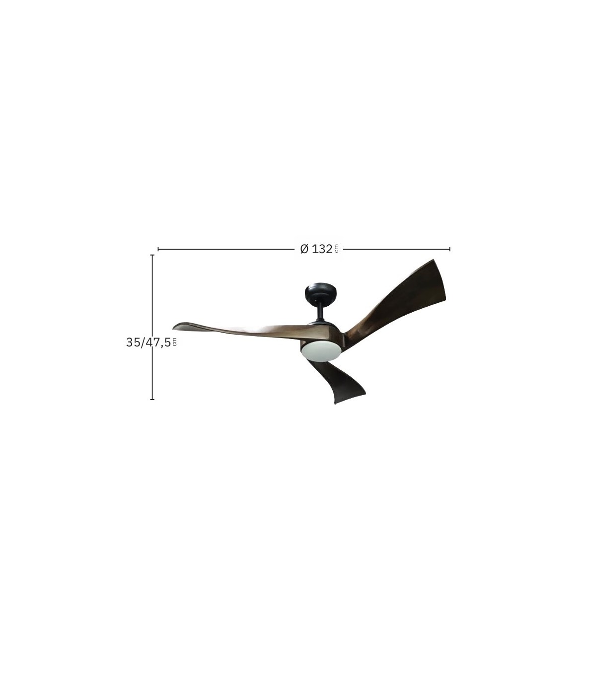 Ventilador de Techo JANUBI Marrón DC 18W 2350Lm 3 Aspas Cerezo CCT