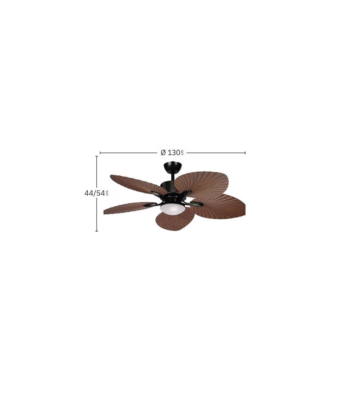 Ventilador de Techo TORCAL Negro DC 24W 2880Lm 5 Aspas Roble CCT