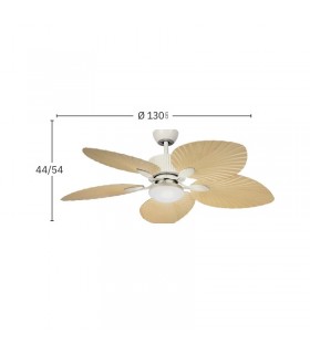 Ventilador de Techo TORCAL Blanco DC 24W 2880Lm 5 Aspas Haya CCT