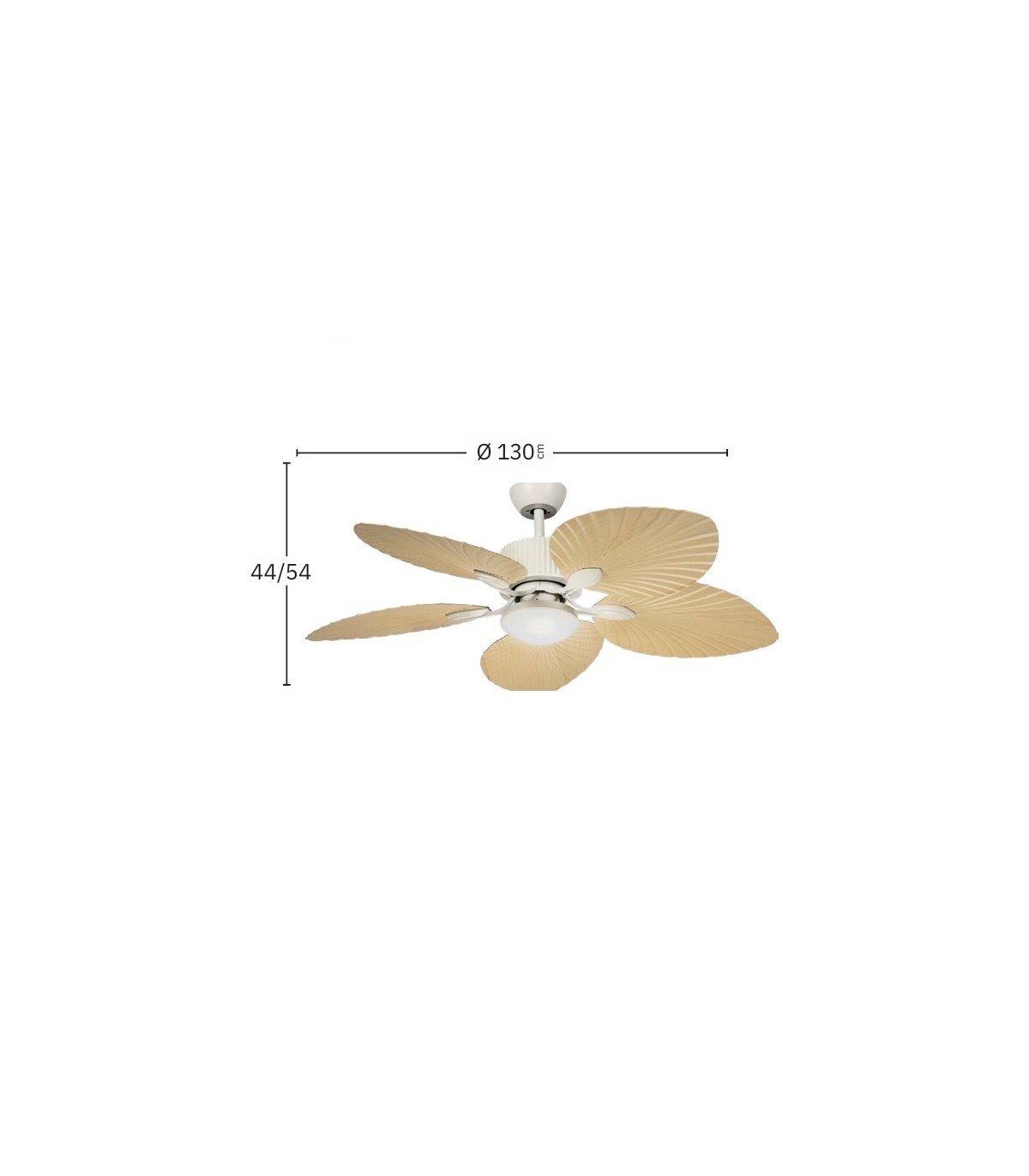 Ventilador de Techo TORCAL Blanco DC 24W 2880Lm 5 Aspas Haya CCT