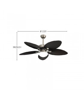 Ventilador de Techo BORASCO Níquel DC 24W 2950Lm 5 Aspas Marrón CCT