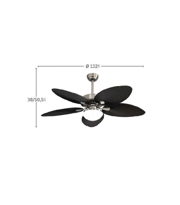 Ventilador de Techo BORASCO Níquel DC 24W 2950Lm 5 Aspas Marrón CCT