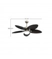 Ventilador de Techo BORASCO Níquel DC 24W 2950Lm 5 Aspas Marrón CCT