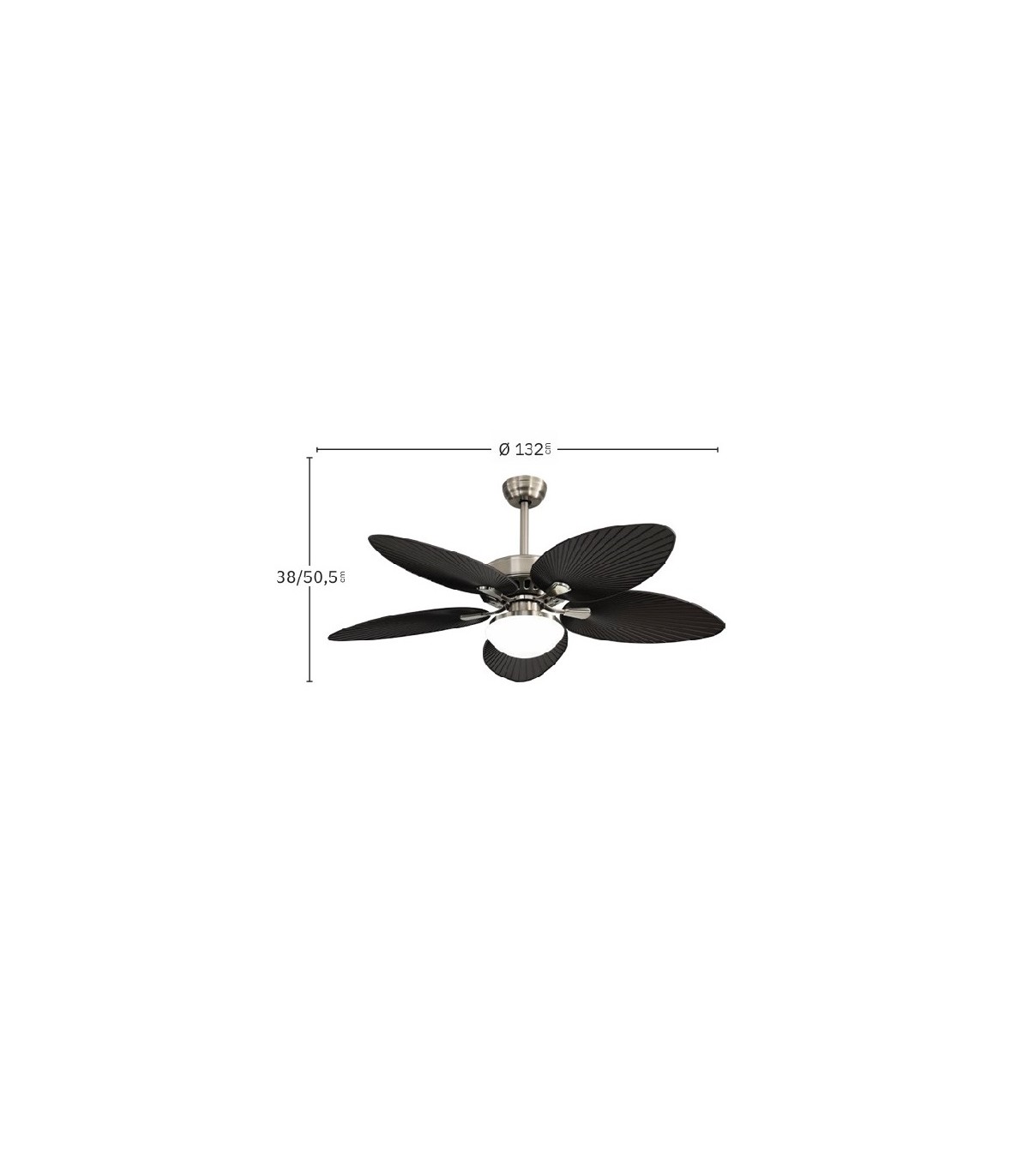 Ventilador de Techo BORASCO Níquel DC 24W 2950Lm 5 Aspas Marrón CCT