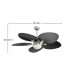 Ventilador de Techo CHAW Níquel DC 24W 2950Lm 5 Aspas Negro CCT