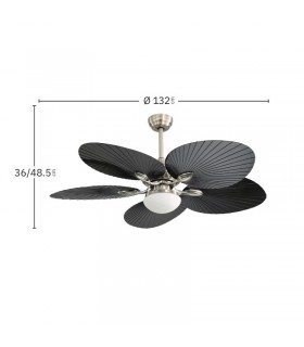 Ventilador de Techo CHAW Níquel DC 24W 2950Lm 5 Aspas Negro CCT