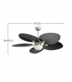 Ventilador de Techo CHAW Níquel DC 24W 2950Lm 5 Aspas Negro CCT