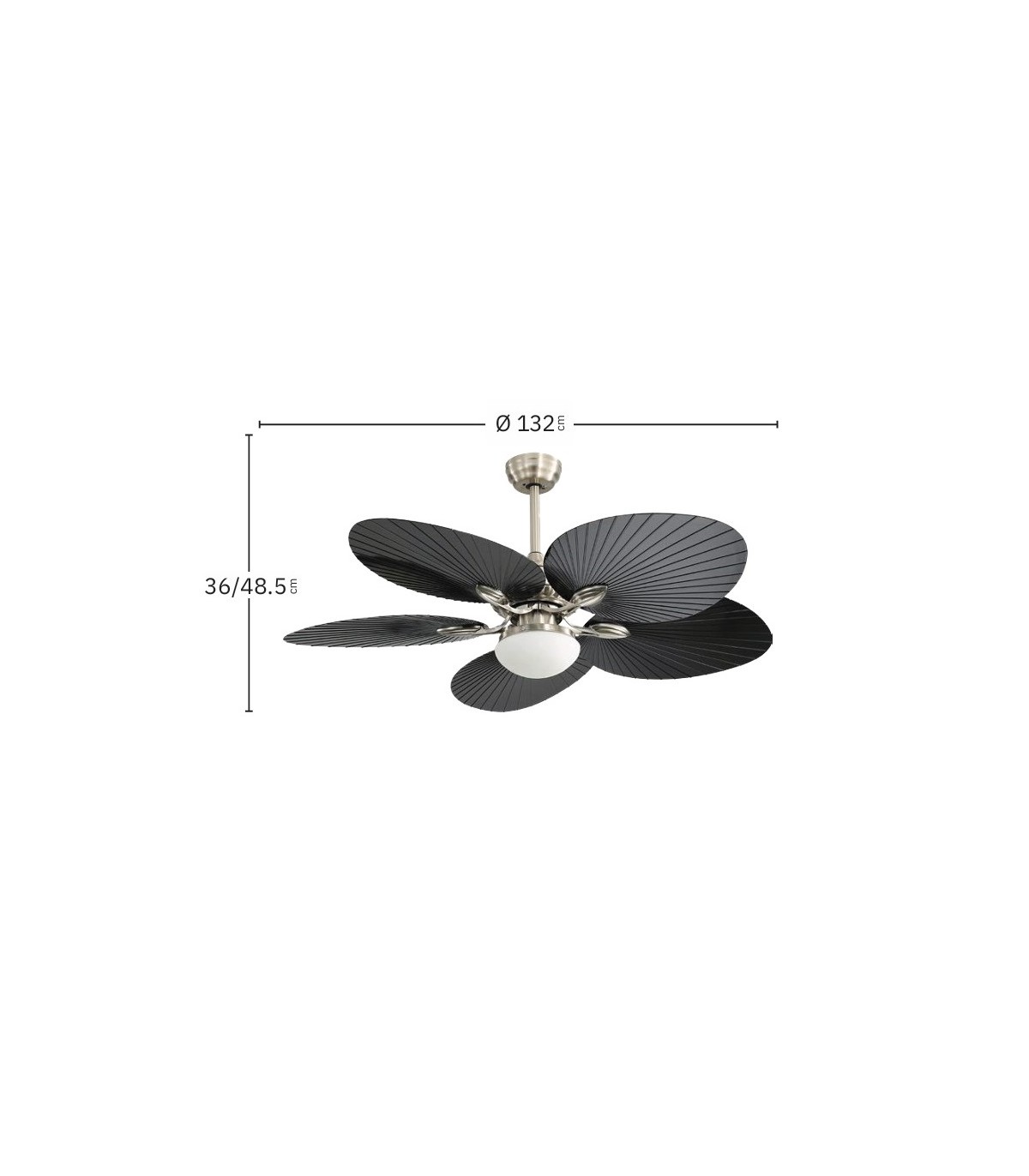 Ventilador de Techo CHAW Níquel DC 24W 2950Lm 5 Aspas Negro CCT