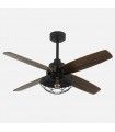 Ventilador de Techo AQUILO Negro DC 4 Aspas Roble 1xE27