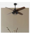 Ventilador de Techo AQUILO Negro DC 4 Aspas Roble 1xE27