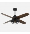 Ventilador de Techo AQUILO Negro DC 4 Aspas Roble 1xE27
