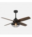 Ventilador de Techo AQUILO Negro DC 4 Aspas Roble 1xE27