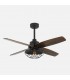 Ventilador de Techo AQUILO Negro DC 4 Aspas Roble 1xE27