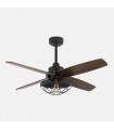 Ventilador de Techo AQUILO Negro DC 4 Aspas Roble 1xE27