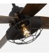 Ventilador de Techo AQUILO Negro DC 4 Aspas Roble 1xE27