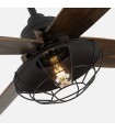 Ventilador de Techo AQUILO Negro DC 4 Aspas Roble 1xE27