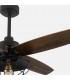 Ventilador de Techo AQUILO Negro DC 4 Aspas Roble 1xE27