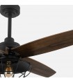 Ventilador de Techo AQUILO Negro DC 4 Aspas Roble 1xE27